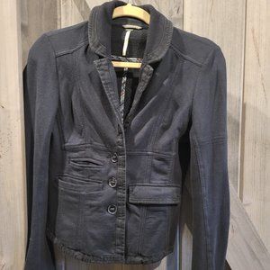 Free People Cotton Black Blazer XS